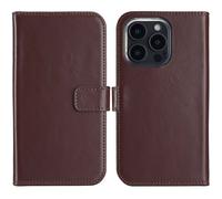SELENCIA porta carte in vera pelle Cover per Apple iPhone 16 Pro Max, Marrone