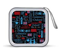 Custodia porta CD divertente con motivo Londra, organizer per 40 DVD, collezione di libri, per auto, casa, viaggio