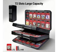 Custodia porta giochi a 72 slot per Switch 2/OLED/Lite NS, organizer sottile antiurto e antiurto per cartucce di gioco e schede Micro SD - Accessorio essenziale per il gaming in viaggio Tagli UnicaABS