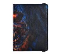 Custodia porta passaporto in pelle blu pirata zombie felice Halloween per viaggio Vaccino Card Holder copertura combo passaporto per donne impermeabile, Zombie Pirata blu Happy Halloween, 1 size