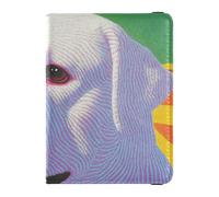 Custodia porta passaporto in pelle colorata con cane grasso personalizzabile con porta passaporto combinato con slot per carte di vaccino leggero, colore della dopamina del cane grasso, 1 size