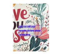 Custodia porta passaporto in pelle per San Valentino con foglie floreali e ramo con cuore e scritta "Love You Mose", ultra sottile, San Valentino Floreale Foglie Cuore Ramo Ti amo Mose, 1 size