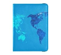 Custodia porta passaporto per viaggi mappa del mondo passaporto custodia per donne uomini con slot per carte