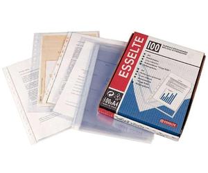 Custodia portadocumenti Folio in PVC liscio Esselte di qualità standard multiforo-16 trasparente NEW