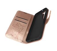 Custodia Portafoglio Galaxy S22, Supporto Video Stampa Mandala a Albero Rosa