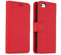 Custodia Portafoglio in Similpelle per iPhone 5, 5S, SE 2016 - Rossa