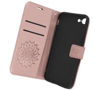 Custodia Portafoglio iPhone 7 / 8 / SE 2020, Supporto Mandala a Fiori Rosa gold