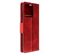 Custodia portafoglio rossa per Xiaomi Redmi Note 12 similpelle, supporto video