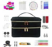 Custodia portaoggetti per cucito | Scatola da cucito a doppio strato per forniture | Organizer per borse da cucito impermeabile | Organizzatore di casi di cucito con cerniera bidirezionale | Scatola,