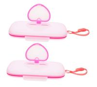Custodia Portasalviette Umide Portatile per Bebé Rosa, 2 Pezzi