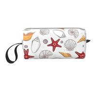 Custodia portatile per cosmetici con stampa di stelle marine, custodia da viaggio, borsa organizer con cerniera per un accesso rapido
