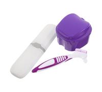 Custodia Portatile per Dentiera con Spazzolino, Contenitore in Plastica | Separazione degli Strumenti, Uso per Protesi Parziali e Contenzione, Viaggio, Ufficio, Vacanza