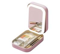 Custodia portatile per gioielli con illuminazione a LED per occhiali da trucco scatola di immagazzinaggio per gioielli con occhiali a LED Organizzatori essenziali Custodia da viaggio compatta