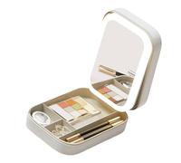Custodia portatile per gioielli con illuminazione a LED per occhiali da trucco scatola di immagazzinaggio per gioielli con occhiali a LED Organizzatori essenziali Custodia da viaggio compatta