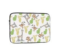 Custodia portatile per laptop da 13 pollici con simpatici cactus, scimmie e giraffe, compatibile con Air, per uomini, donne, studenti universitari e scuole.