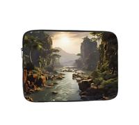Custodia portatile per laptop da 13 pollici con stampe di montagne e fiumi, ideale per viaggi di lavoro e ufficio per uomini e donne