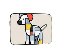 Custodia portatile per laptop da 13 pollici con stampe di piccoli animali e astrattismo di Mondrian, ideale per viaggi di lavoro e ufficio per uomini e donne.