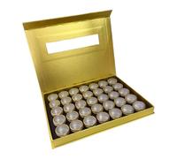 Custodia Portatile Per Nail Art Con 35 Piccoli Contenitori In Alluminio E Inserti In Schiuma Dura Resistente. Scatola Portaoggetti In Alluminio