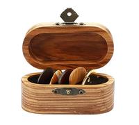 Custodia portatile per plettri per chitarra con 5 plettri in legno per chitarristi principianti