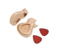 Custodia portatile per plettro per chitarra, realizzata a mano, in legno, leggera, con plettro per chitarra