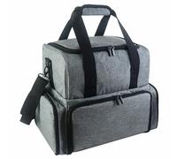 Custodia portatile per smalti, con doppio strato per strumenti per manicure, organizer e scomparto per asciugatrice, porta smalto portatile, grigio, Bellezza di massa
