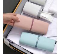 Custodia portatile per spazzolino da denti con scomparto per collutorio, custodia da viaggio multifunzionale per spazzolino da denti, contenitore in plastica protettivo per spazzolino da denti per via