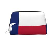 Custodia portatile per trucchi con stampa della bandiera del Texas, spazioso organizer per articoli da toeletta progettato per pennelli e articoli da toeletta, Argento, One Size