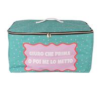 Custodia portatutto in policotone, doppia cerniera con impugnatura 50x40x27 cm, acquamarina, More Amor