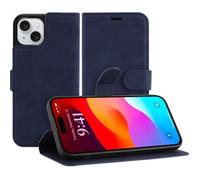 Custodia portfolio ""Premium"" per Apple iPhone 15 Plus, blu