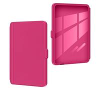 Custodia posteriore trasparente in acrilico rimovibile compatibile con Kobo Clara BW N365 Custodia Per eReader da 6 pollici 2024 in pelle PU con spegnimento automatico(Rose Red)