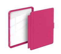 Custodia posteriore trasparente in acrilico staccabile compatibile con Kobo Clara Color 2024 N367 Custodia Per eReader da 6'' in pelle PU con spegnimento automatico(Rose Red)