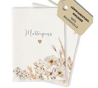 Custodia premium per passaporto della mamma in tela - regalo per gravidanza e parto - scomparto per immagini ad ultrasuoni - elegante e durevole (LUCY)