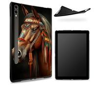 Custodia progettata per Samsung Galaxy Tab S7/S8 SM -X700/X706/T870/T875/T878, retro in gomma TPU opaca con copricapo piumato, custodia sottile in gomma morbida in silicone con supporto S Pen