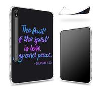 Custodia progettata per Samsung Galaxy Tab S8 Plus 2022/S7 FE 2021/S7 Plus 2020 da 12,4 pollici con supporto per penna S, retro trasparente con versi biblici, cover paraurti sottile in morbido TPU