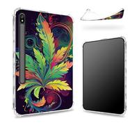 Custodia progettata per Samsung Galaxy Tab S8 Plus 2022/S7 FE 2021/S7 Plus 2020 da 12,4 pollici con supporto per penna S, retro trasparente con erba colorata, cover paraurti sottile in morbido TPU