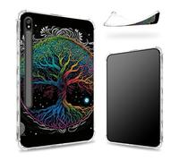 Custodia progettata per Samsung Galaxy Tab S8 Plus 2022/S7 FE 2021/S7 Plus 2020 da 12,4 pollici con supporto per penna S, retro trasparente con albero dei colori artistici, cover paraurti sottile in