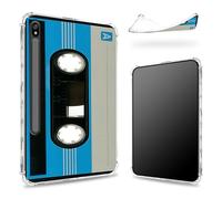 Custodia progettata per Samsung Galaxy Tab S8 Plus 2022/S7 FE 2021/S7 Plus 2020 da 12,4 pollici con supporto per penna S, retro trasparente con cassetta blu, cover paraurti sottile in morbido TPU