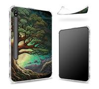 Custodia progettata per Samsung Galaxy Tab S8 Plus 2022/S7 FE 2021/S7 Plus 2020 da 12,4 pollici con supporto per penna S, retro trasparente con albero artistico, cover paraurti sottile in morbido TPU