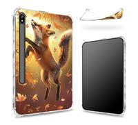 Custodia progettata per Samsung Galaxy Tab S8 Plus 2022/S7 FE 2021/S7 Plus 2020 da 12,4 pollici con supporto per penna S, retro trasparente con farfalla volpe, cover paraurti sottile in morbido TPU