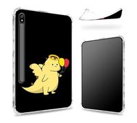 Custodia progettata per Samsung Galaxy Tab S8 Plus 2022/S7 FE 2021/S7 Plus 2020 da 12,4 pollici con supporto per penna S, retro trasparente con dinosauro, cover paraurti sottile in morbido TPU
