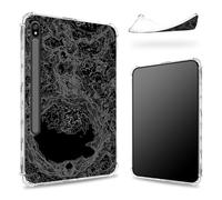 Custodia progettata per Samsung Galaxy Tab S8 Plus 2022/S7 FE 2021/S7 Plus 2020 da 12,4 pollici con supporto per penna S, retro trasparente con paesaggio lunare, cover paraurti sottile in morbido TPU