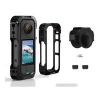 Custodia protettiva a gabbia per Insta360 X4 Air, adattatore di espansione multifunzionale in metallo con porta cold shoe e porta filettatura da 1/4 per selfie stick e altri accessori fotografici