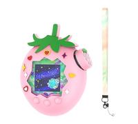 Custodia protettiva adatta per Tamagotchi Paradise Strawberry - Include cordino, design antiurto in morbido silicone, carino top verde foglia, si adatta perfettamente al modello Bandai 2025