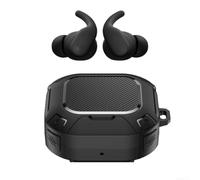 Custodia protettiva aderente per Beats Powerbeats Fit con bordi rinforzati, supporto e apertura porta di ricarica (nero)