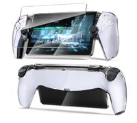 Custodia protettiva aggiornata per PlayStation Portal con pellicola protettiva in vetro temperato, custodia rigida ultra trasparente in PC con kit di accessori di protezione completa per PS Portal