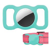 Custodia protettiva Airtag per collare per cani, collare per animali domestici/cani, compatibile con Apple AirTag, impermeabile Airtag Loop per GPS Tracker leggero, morbido, antigraffio, anti perso (verde menta)