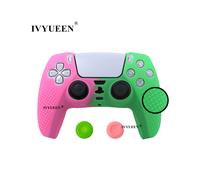 Custodia protettiva antiscivolo rosa verde per controller PS5 PlayStation 5 in silicone con impugnatura per gamepad
