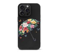 Custodia protettiva antiurto con ombrello No Rain No Flowers compatibile con iPhone 15/Plus/Pro/Pro Max