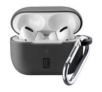 Cellularline Bounce - AirPods Pro 2 Custodia per AirPods in silicone soft-touch con gancio Nero