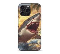 Custodia protettiva Big Shark Beach compatibile con iPhone 15/Plus/Pro/Pro Max, custodia antiurto per cellulare